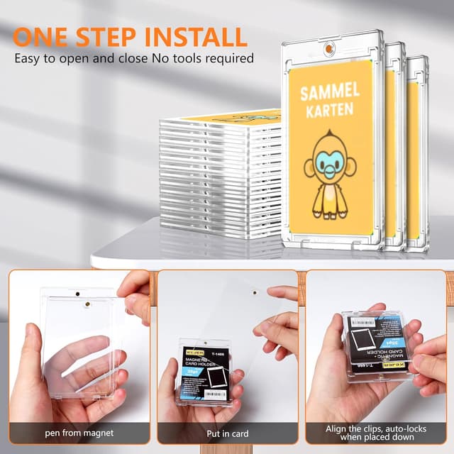 Thumbnail 5 de 16 Stück 35PT Magnetische Kartenhüllen UV Toploader