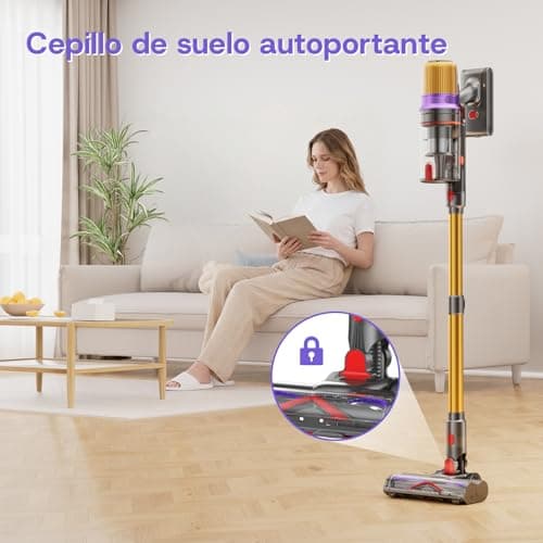 Detalle de Aodebiao V16 aspiradora sin cable 55KPa (600W) con pantalla LED táctil y modo AUTO