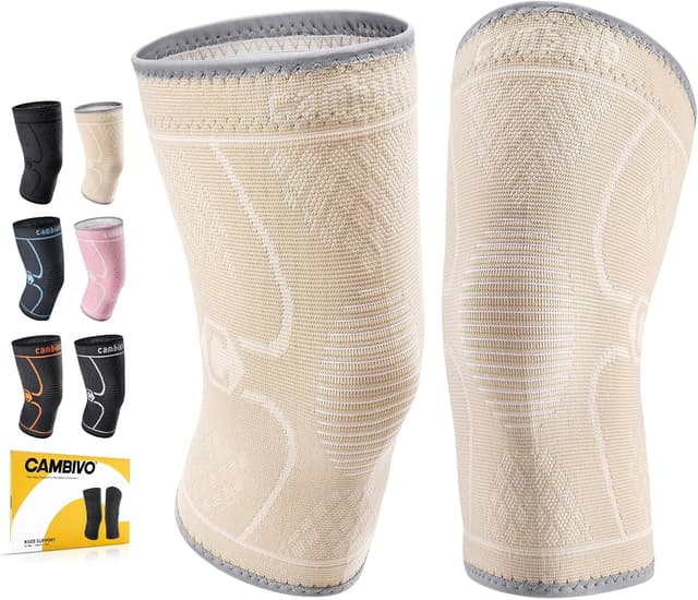 Detalle de CAMBIVO Kniebandage X2 für Männer & Damen – Kompression bei Meniskusriss, ACL, Arthritis