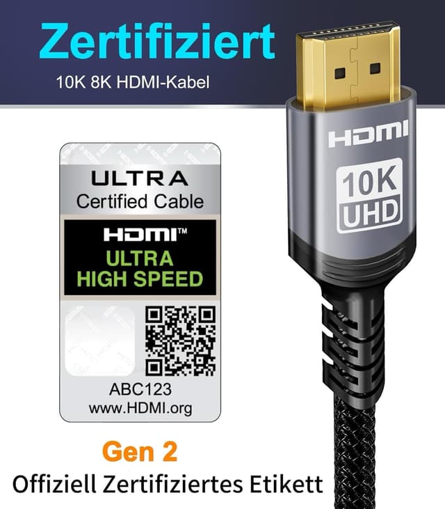 Thumbnail 1 de Sniokco 10K HDMI 2.1 Kabel 1,5 m – Ultra High Speed
