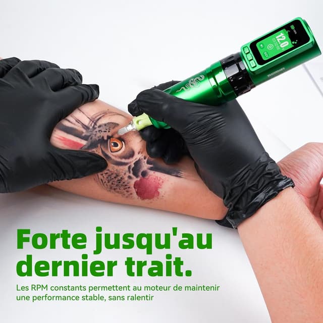 Detalle 2 de Dragonhawk Fold Pro « Year of Snake » Mcore-C3 — kit machine à tatouer sans fil 3000 mAh avec 2 piles