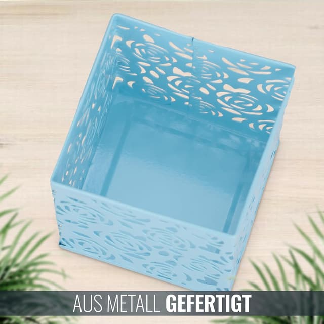 Detalle de RICOO Pot à Crayon B003-HB en fer : organisateur de bureau pour stylos et fournitures (bleu clair)