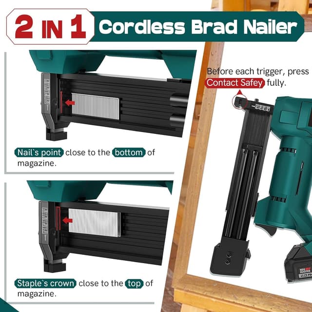 Thumbnail 4 de NEU MASTER Cordless Brad Nailer NTC0023-18 (18V Max) with 2.0Ah battery and charger