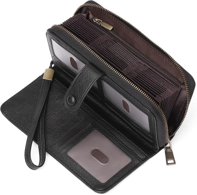 Detalle de GAEKEAO RFID card holder wallet with 45 slots