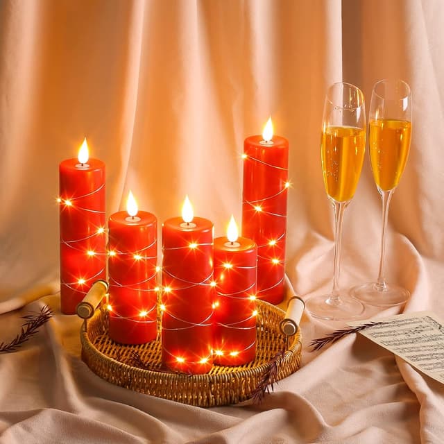 Thumbnail 7 de Vela LED con cadena estelar y control remoto 🌟 (5 unidades)