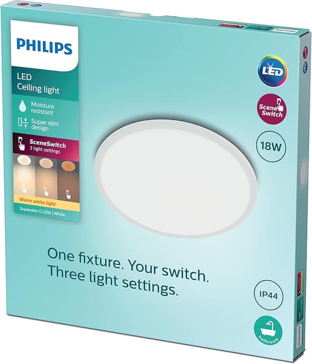 Detalle 2 de Philips Superslim plafón LED regulable 18W