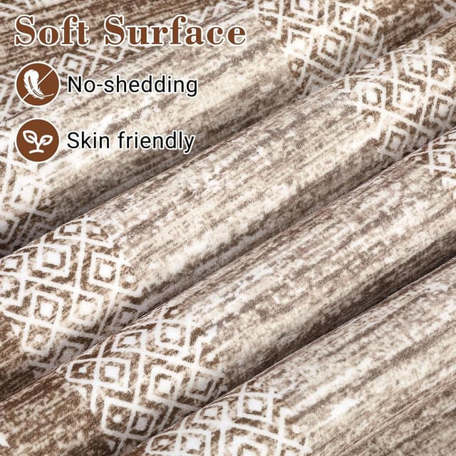 Detalle de GarveeHome 2x6 Modern Bordered Runner Rug (Soft Non-Slip, Washable) in Brown