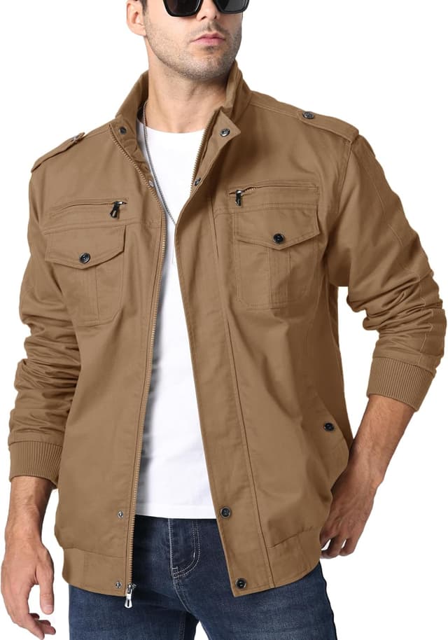 Detalle 2 de KEFITEVD Herren Übergangsjacke mit Stehkragen