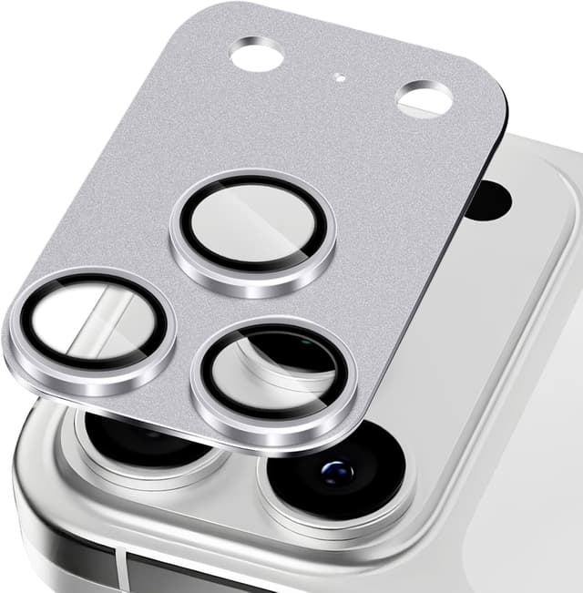 Detalle de SumRioo Kameraschutz für iPhone 17 Pro Max – Panzerglasfolie mit 9H Härte, Aluminiumlegierung, grau
