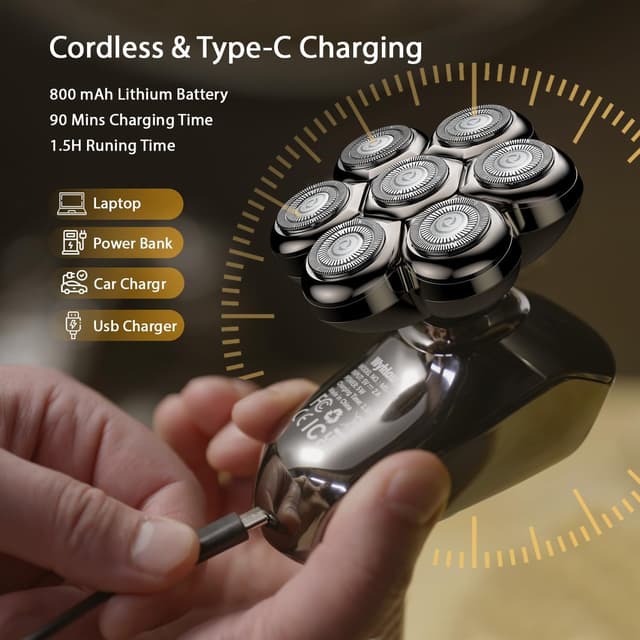 Detalle 1 de Electric Head Shavers 5 in 1 for Men