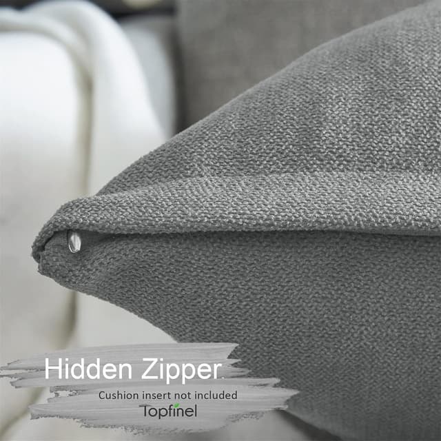 Thumbnail 1 de Topfinel Fundas de Cojín Algodón Lino 45x45cm, Gris🛋