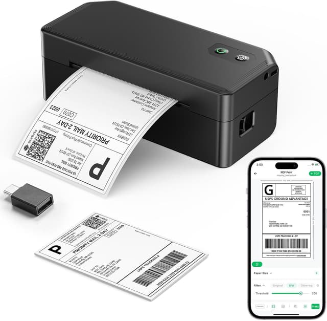 Detalle de SVANTTO Bluetooth Thermal Label Printer 4x6 (Y42BT) for 4x6 shipping labels