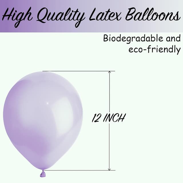 Detalle de Metallic Purple Balloons 100 Pack (Large 12 inch) thick latex biodegradable party balloons