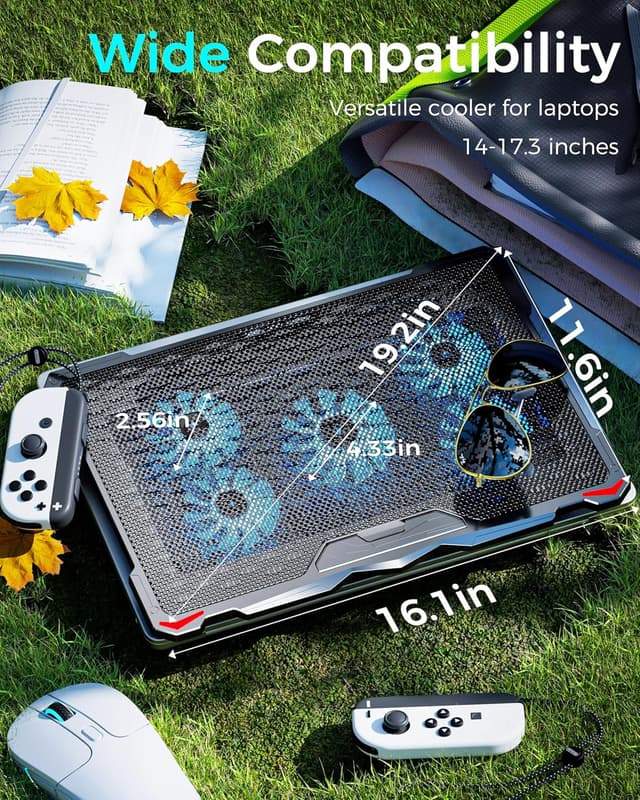 Thumbnail 5 de AICHESON S035 Laptop Cooling Pad 17.3-inch with 5 Fans