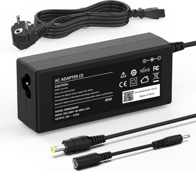 Detalle de 65W Laptop Ladekabel Netzteil 19V für Acer Aspire (5.5x1.7 mm & 3.0x1.1 mm) inkl. Adapter