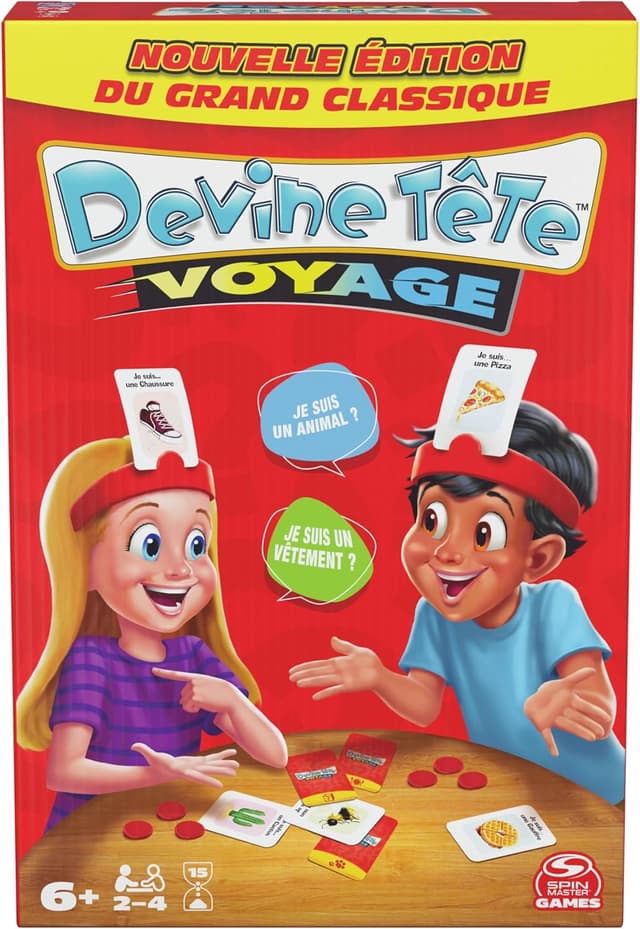 Detalle 2 de Devine Tête Voyage – Jeu de société Spin Master Games (famille) – Bandeaux et devinettes, version française