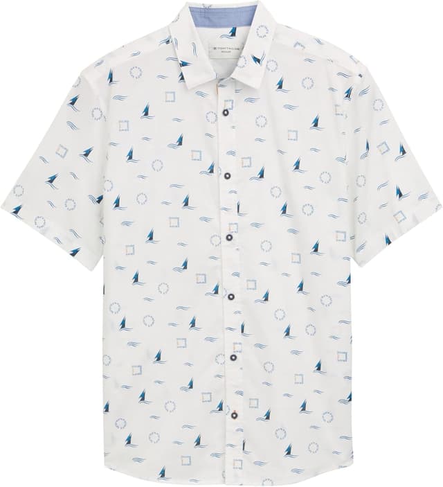 Detalle de TOM TAILOR Camicia da uomo: maniche corte con vestibilità comoda