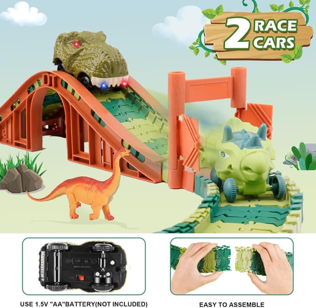 Thumbnail 6 de GIAT Dinosaur Track Toys 217‑Piece Set
