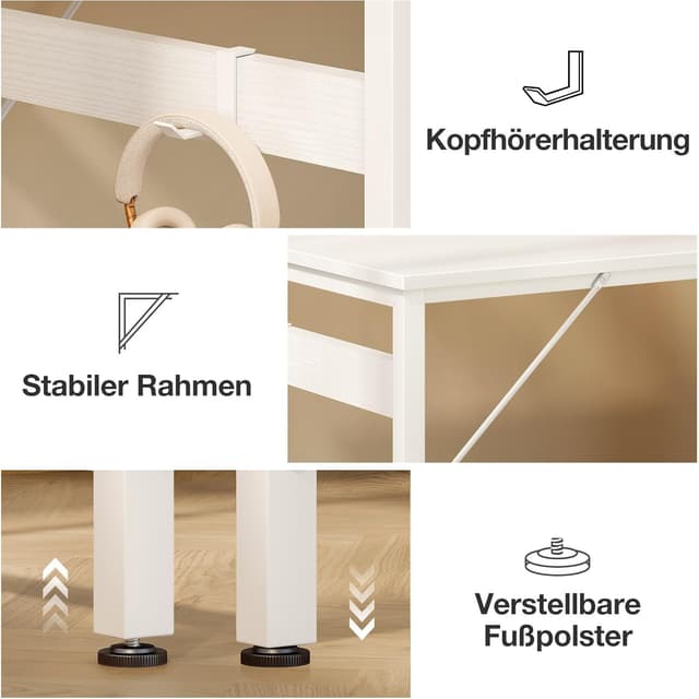 Detalle 1 de ODK Schreibtisch mit 4 Schubladen 120 cm