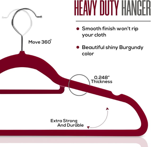 Thumbnail 1 de Utopia Home Perchas de Terciopelo 50 unidades