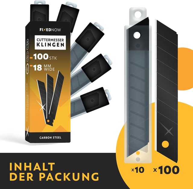 Detalle 2 de FixedNow Cuttermesser Klingen 18 mm 100er Pack