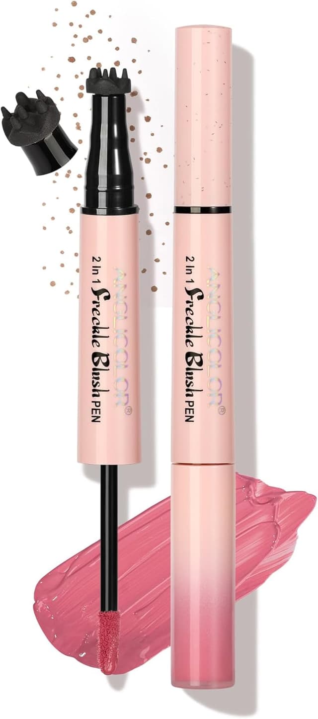 Detalle de Anglicolor Penna blush per lentiggini 2 in 1 03 Dark, pennarello rosa tenue realistico e impermeabile