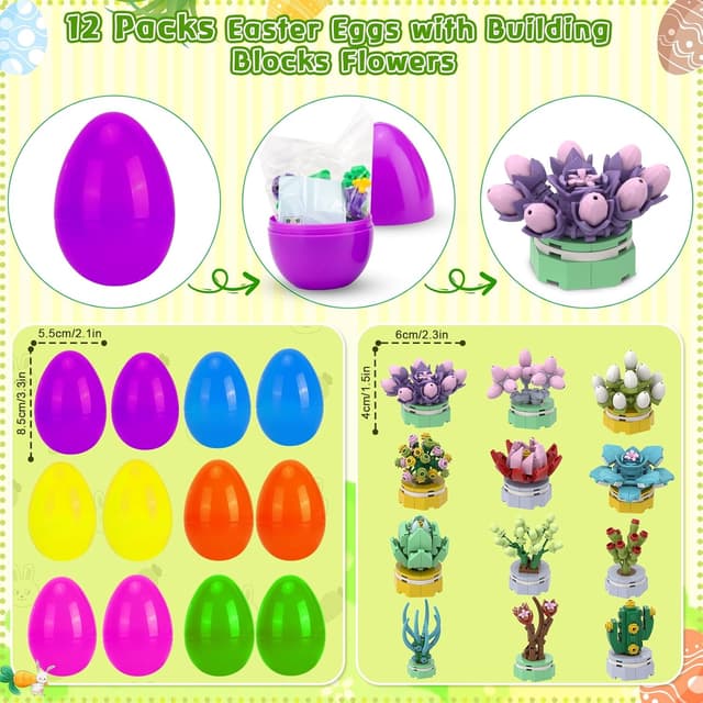 Detalle 2 de Ostereier mit Bausteinen 12 Stück für Kinder