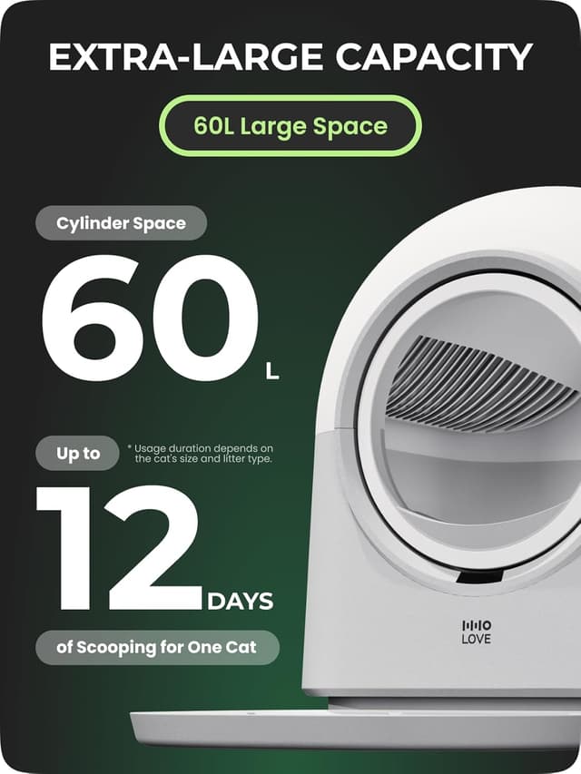 Detalle 2 de HHOlove TY-PRO Selbstreinigendes Katzenklo 60 L 🐱
