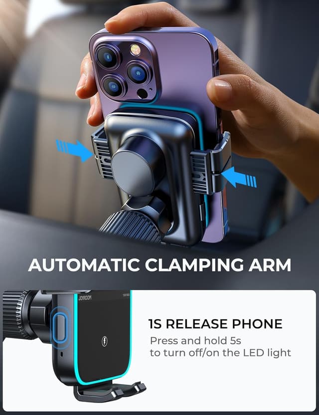 Thumbnail 4 de JOYROOM 15W Caricatore Wireless Auto Qi con doppia bobina