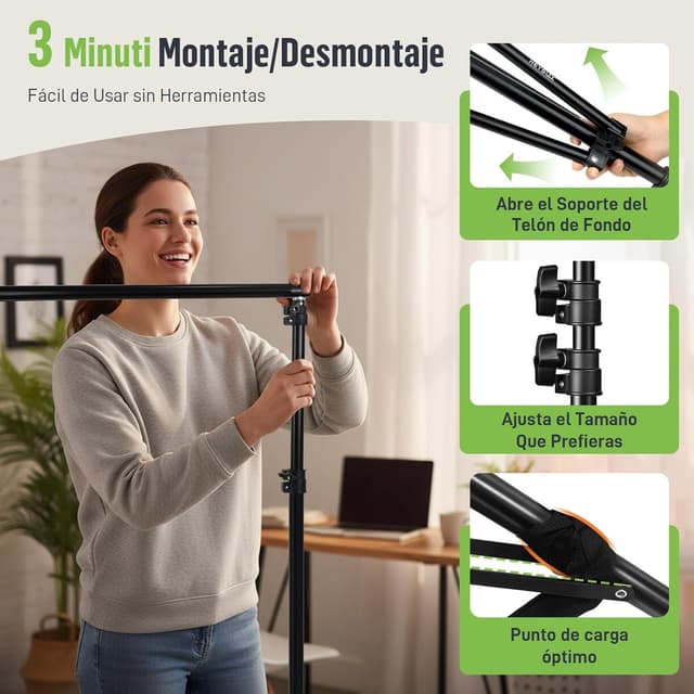 Thumbnail 4 de Heysliy Soporte de Fondo Fotográfico 3x2m