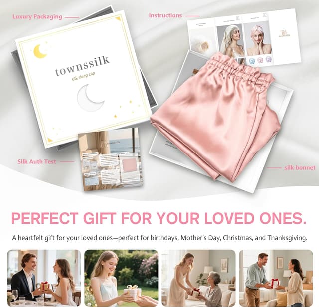 Detalle 2 de townssilk cuffia da notte in seta 22 Momme