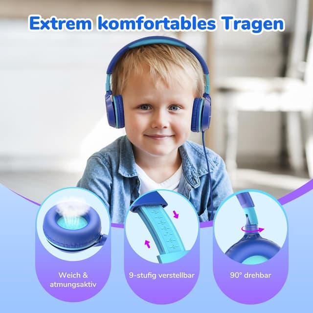 Detalle de EarFun Kinderkopfhörer 85 dB Lautstopp, faltbar