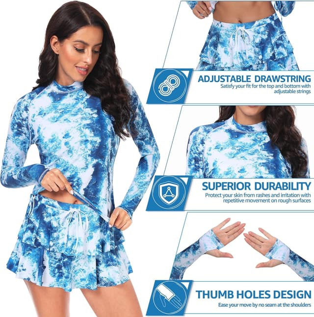 Thumbnail 3 de UNIQUEBELLA Rash Guard Swimsuit UPF 50+ for Women