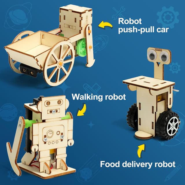 Detalle de STEM Robot Toys 6-in-1 Robot Kit (Age 8–14) – Science & Electronics Building Set