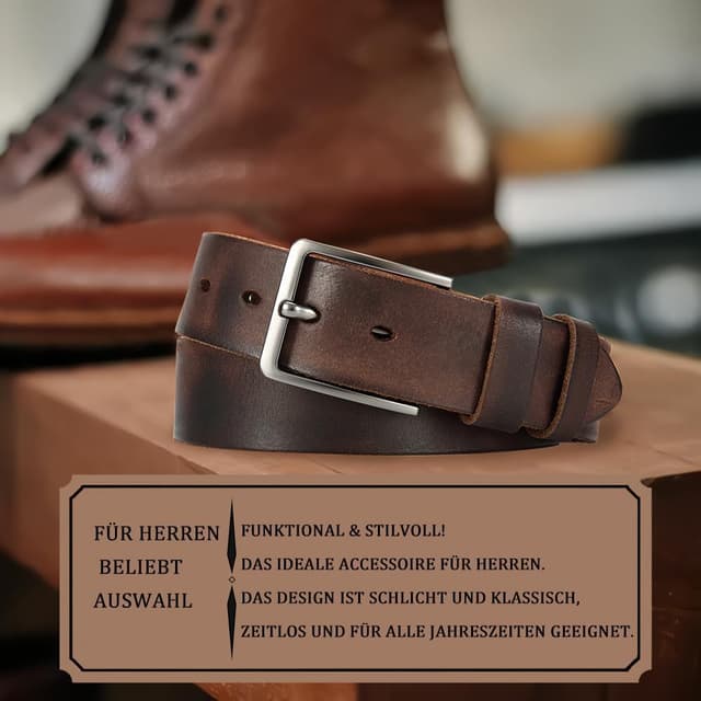 Thumbnail 3 de DOOPAI Herren-Gürtel aus Vollleder – 100% Echtleder, einstellbar mit Metallschnalle