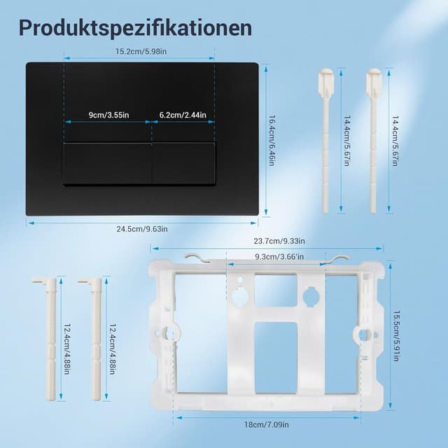 Thumbnail 3 de Mendorio WC Drückerplatte 245 × 164 mm 🚽