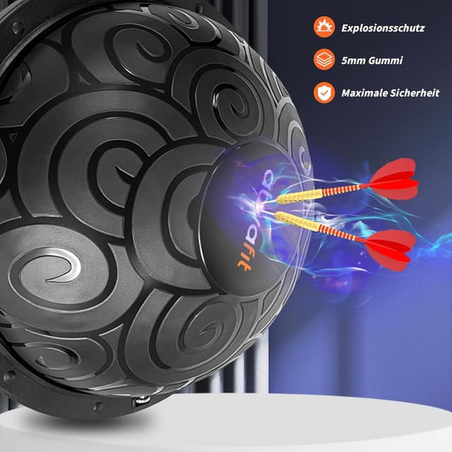 Detalle 2 de Ativafit Half Balance Trainer Ball (ca. 60 x 18,1 cm) bis 300 kg – Balance- und Gymnastikball mit Expander & Pumpe