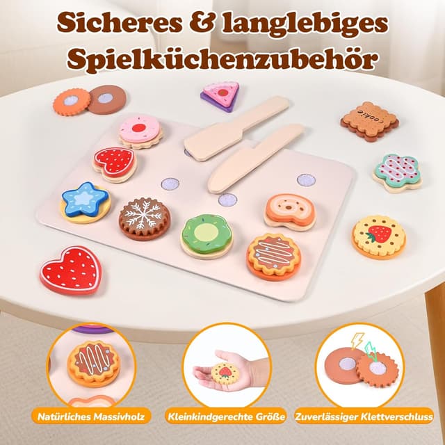 Detalle de Wooderma Kinderküche Zubehör Kekse Set