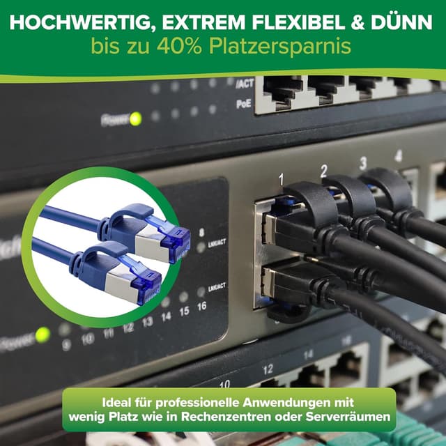 Thumbnail 6 de InLine Patchkabel Slim Cat6A S FTP 25 m grün