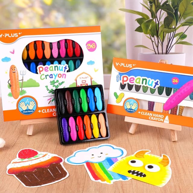 Detalle 2 de YPLUS Peanut Crayons 12-pack toddler crayons 🎨