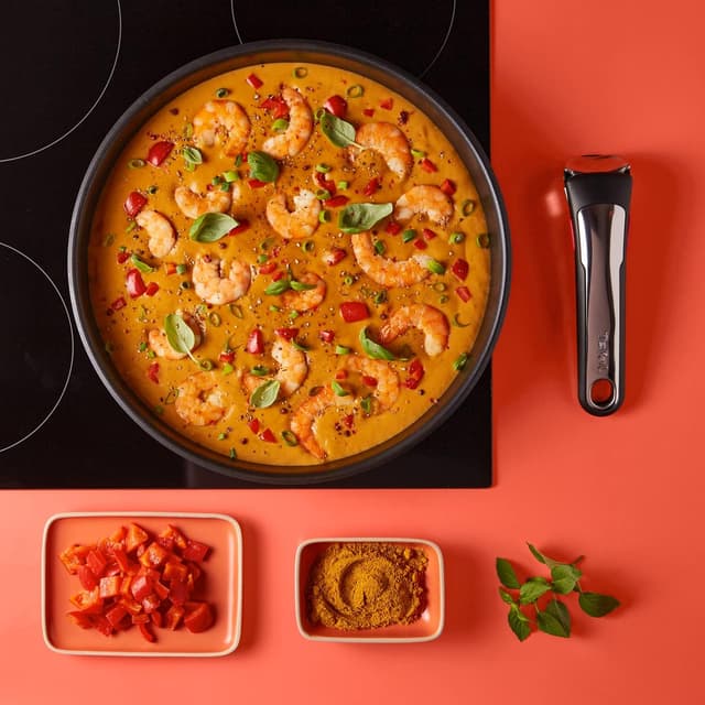 Detalle de TEFAL Ingenio Lot de 3 pièces (casseroles 16/20 cm + poignée amovible), empilable, acier inoxydable – Preference L9739302