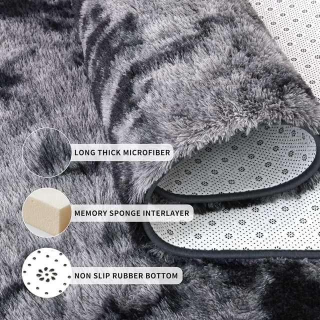 Thumbnail 6 de Tepook 9 x 12 ft plush area rug — gray