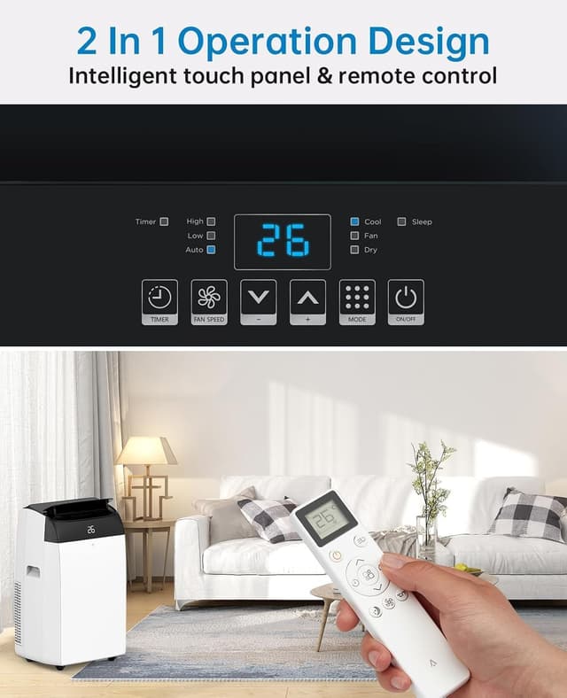 Detalle 2 de Leises 4-in-1 Mobiles Klimagerät 12000 BTU