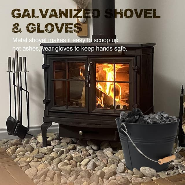 Thumbnail 6 de BRIAN & DANY Ascheeimer mit Deckel 5L Kohleeimer fürs Kamin