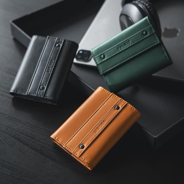 Thumbnail 6 de VULKIT Portefeuille compact en cuir homme noir à 3 volets avec blocage RFID et poche zippée