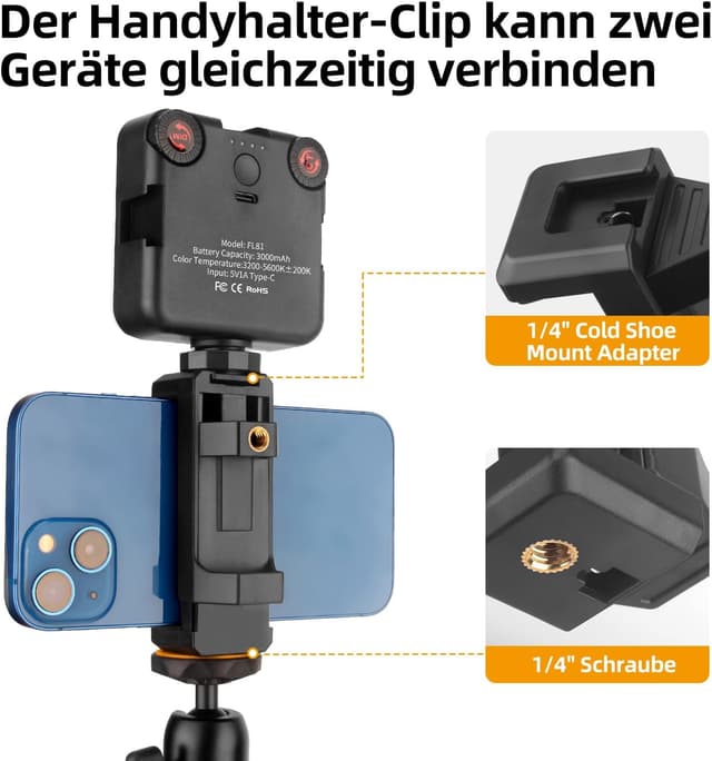 Detalle 1 de JEBUTU OS03 Tischstativ Kamera 37-83 cm