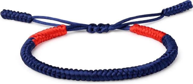 Detalle de XIANNVXI Herren Armband aus Segeltau – geflochtenes Surfer-/Glücksarmband mit Schiebeknotentechnik