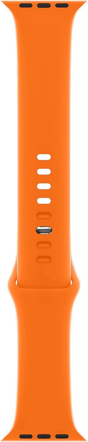 Detalle de DONEGANI C1A Sport Silicone Apple Watch Strap (Ultra 2 / Series 10–3) – Orange
