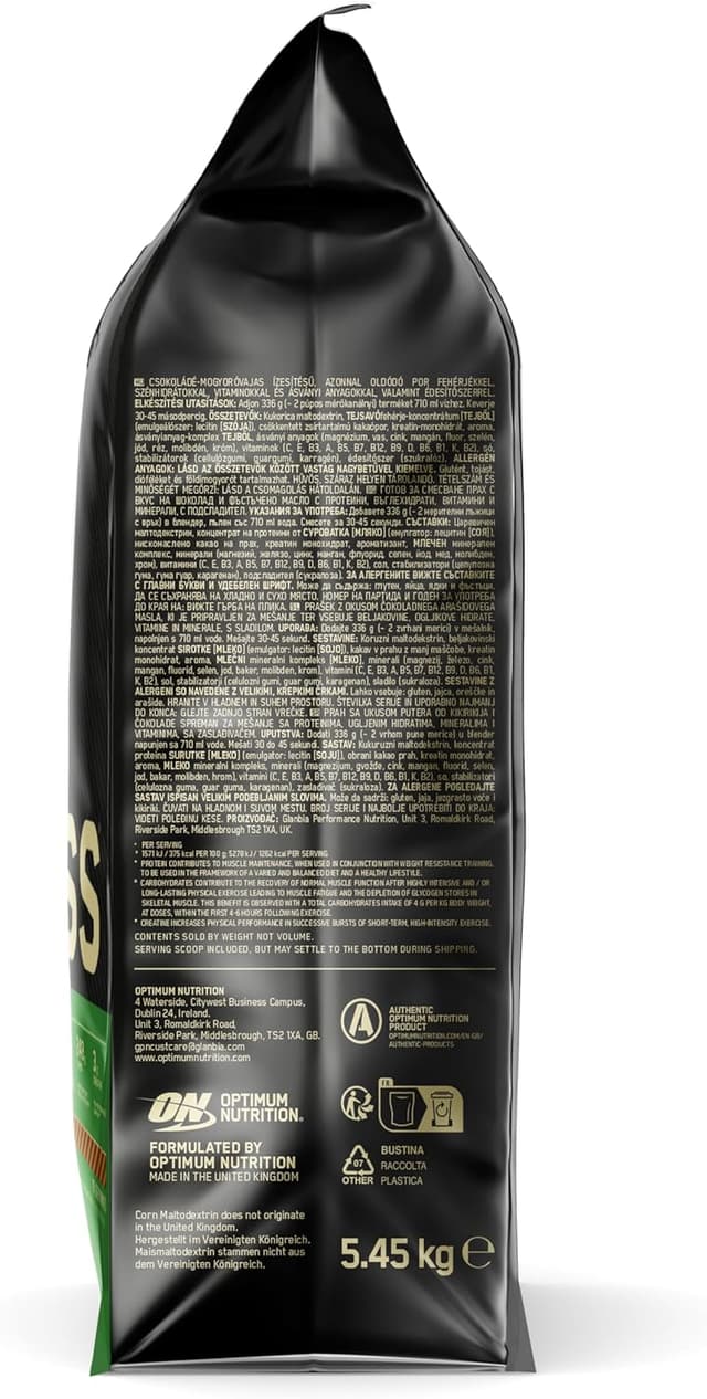 Detalle 2 de Optimum Nutrition Serious Mass 5.45 kg proteína