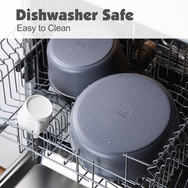 Thumbnail 6 de SENSARTE Keramik Topfsets Pfannenset 17-teiliges Antihaft-Kochgeschirr mit abnehmbaren Griffen (Grau)